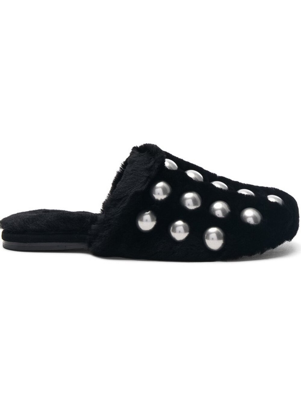 NEW Alexander Wang Amelia Fur Stud Slippers